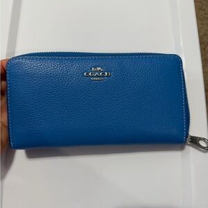 Coach Vibrant Blue Zip Wallet